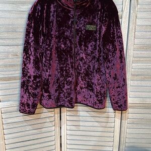 EUC PINK reversible purple velvet jacket